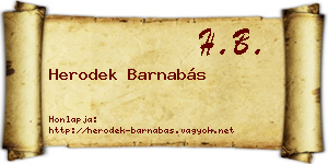 Herodek Barnabás névjegykártya