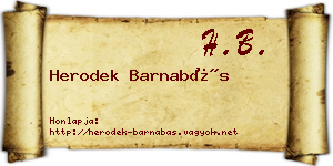 Herodek Barnabás névjegykártya